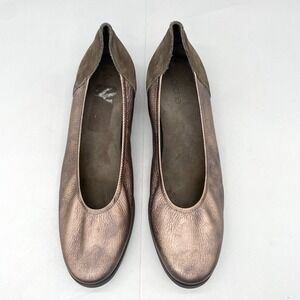 Arche Womens 40 9 Ceoze Ballet Flats Metallic Bronze Leather Slip On Comfort